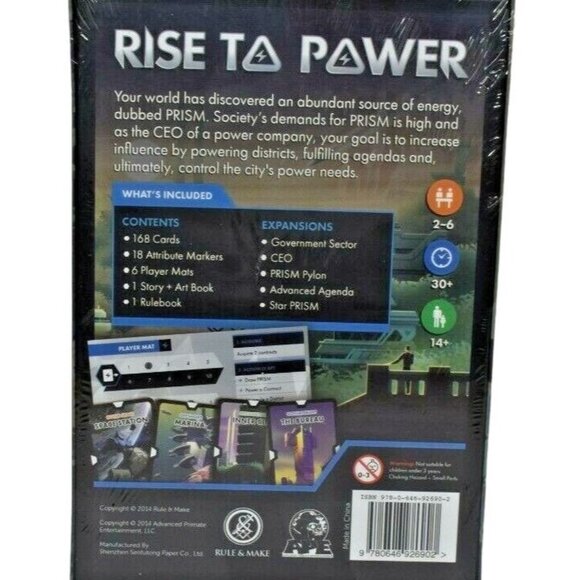 Rise To Power Card Game - City-Building Strategy Game For 2-6 Players - Picture 2 of 6